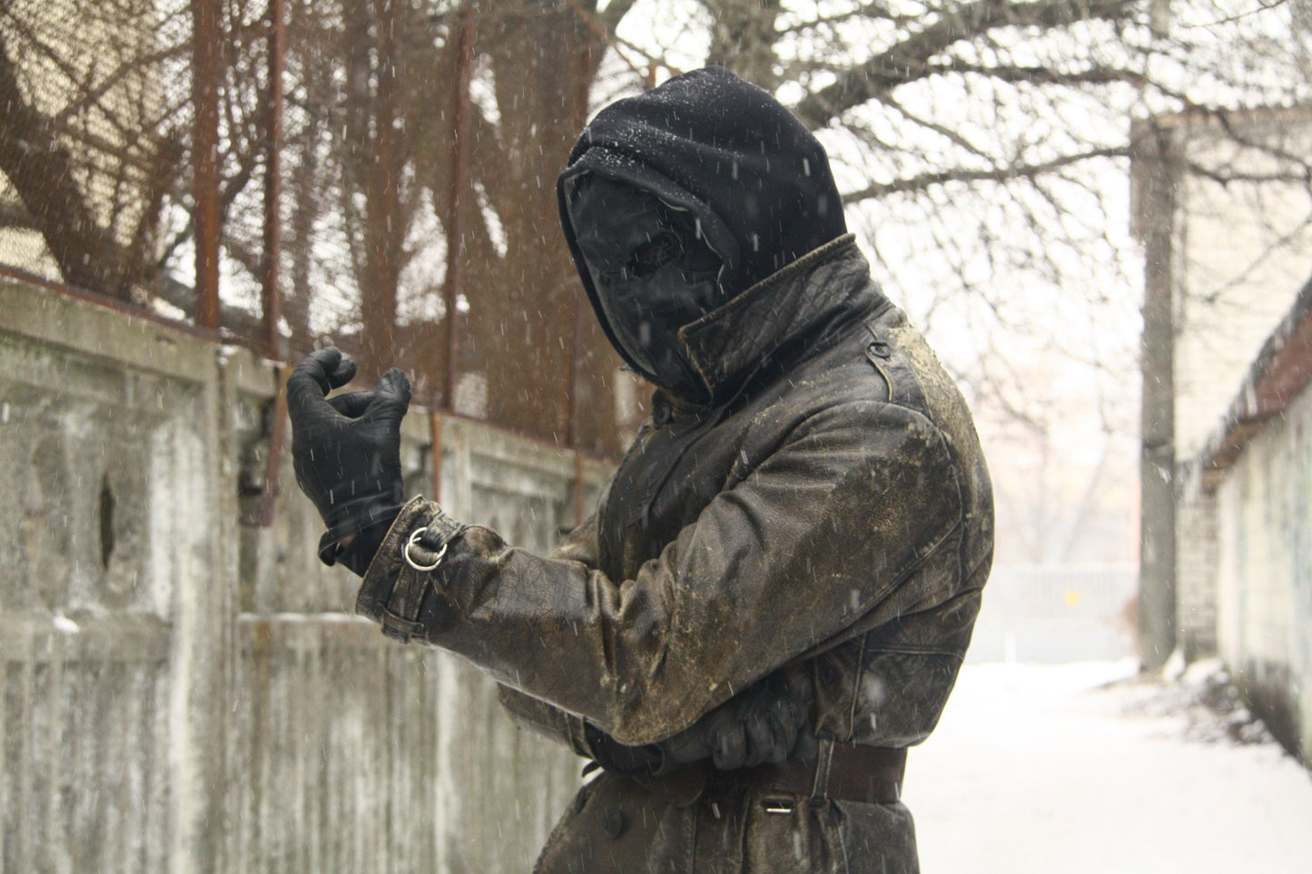 Black Leather Mask of Furious Fighter Maximum Matte + Additional Strap, Post apocalyptic warrior mask, Steampunk mask Emotional rage mask