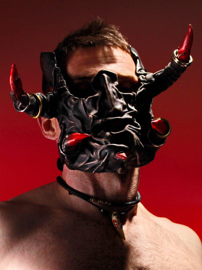 Great Red Dragon leather mask Emotional show mask Rage and Love Dragon Maniac leather mask Bdsm mask Dragon Psychedelic mask Fetish mask.