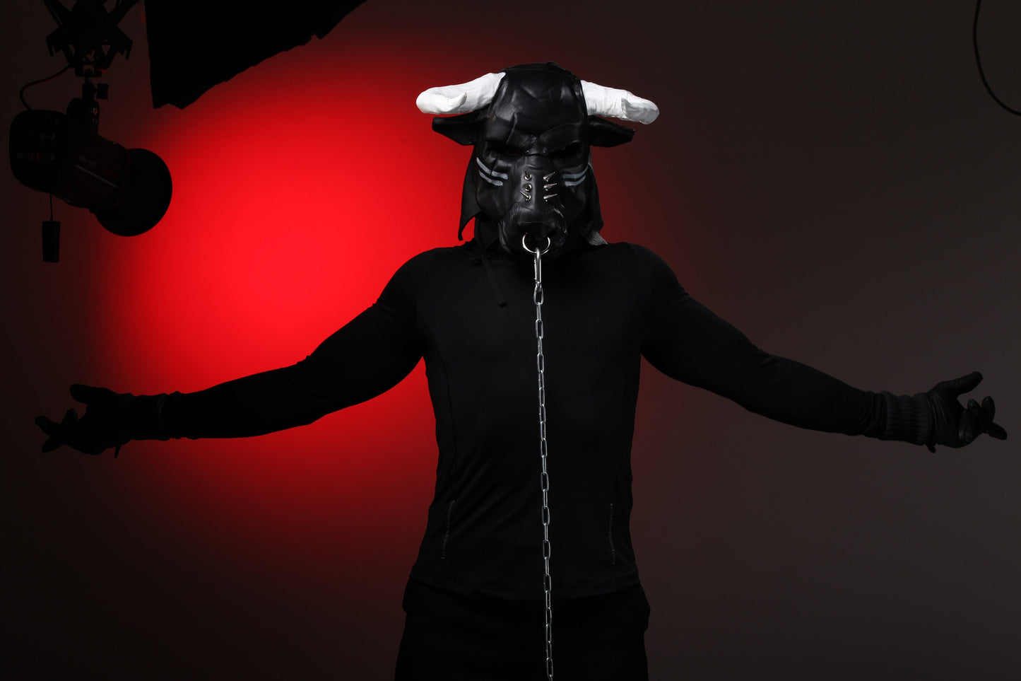 Bull hood, Leather mask of great bull, Minotaur leather mask, Bdsm bull mask, Black leather helmet of Jupiter/Zeus.