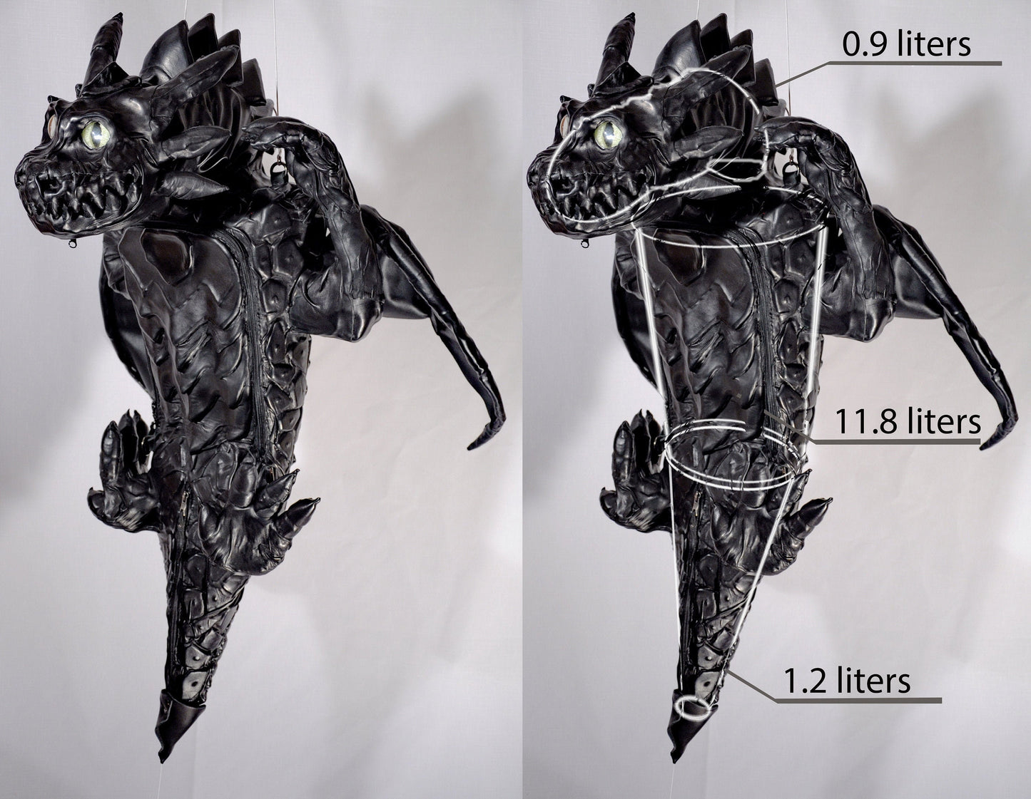 Dragon backpack with removable wings. "Jason edition". Option replacing wings with crest/wings separately on straps.