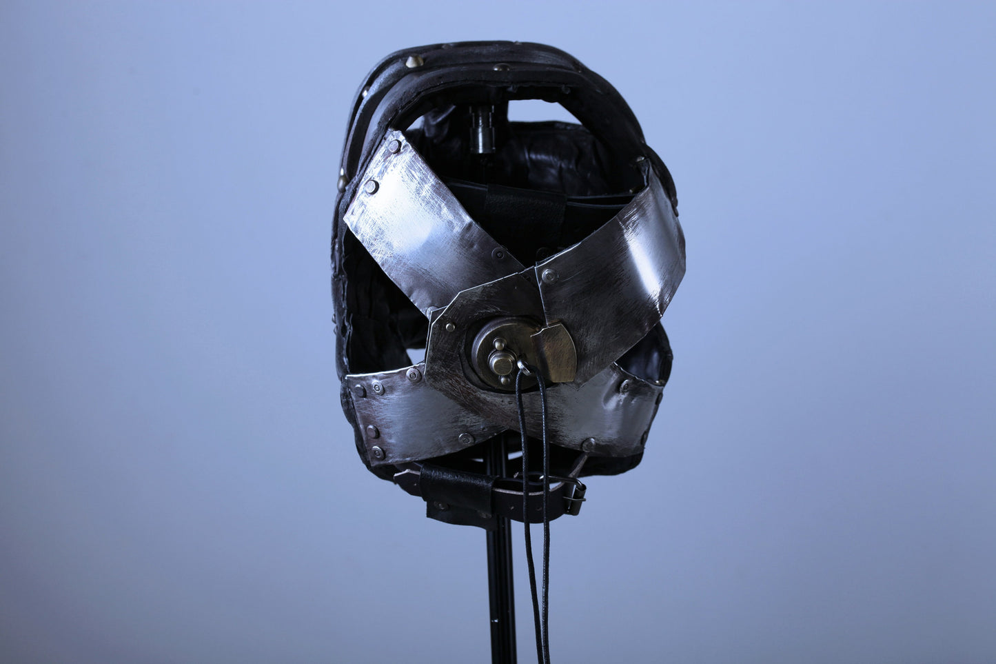 Iron mask blackened stainless STEEL, Key Lock , Stainless STEEL Rims, SOLDERED Screws, Convict metal helm, Bdsm Headgear, Hood Prisoner King