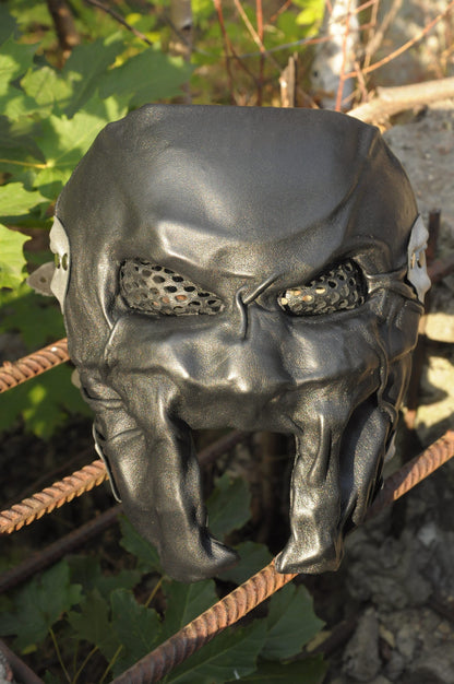 Spartan Black Leather Mask + Additional Strap, Post-apocalyptic warrior mask, Steampunk mask, Emotional rage mask