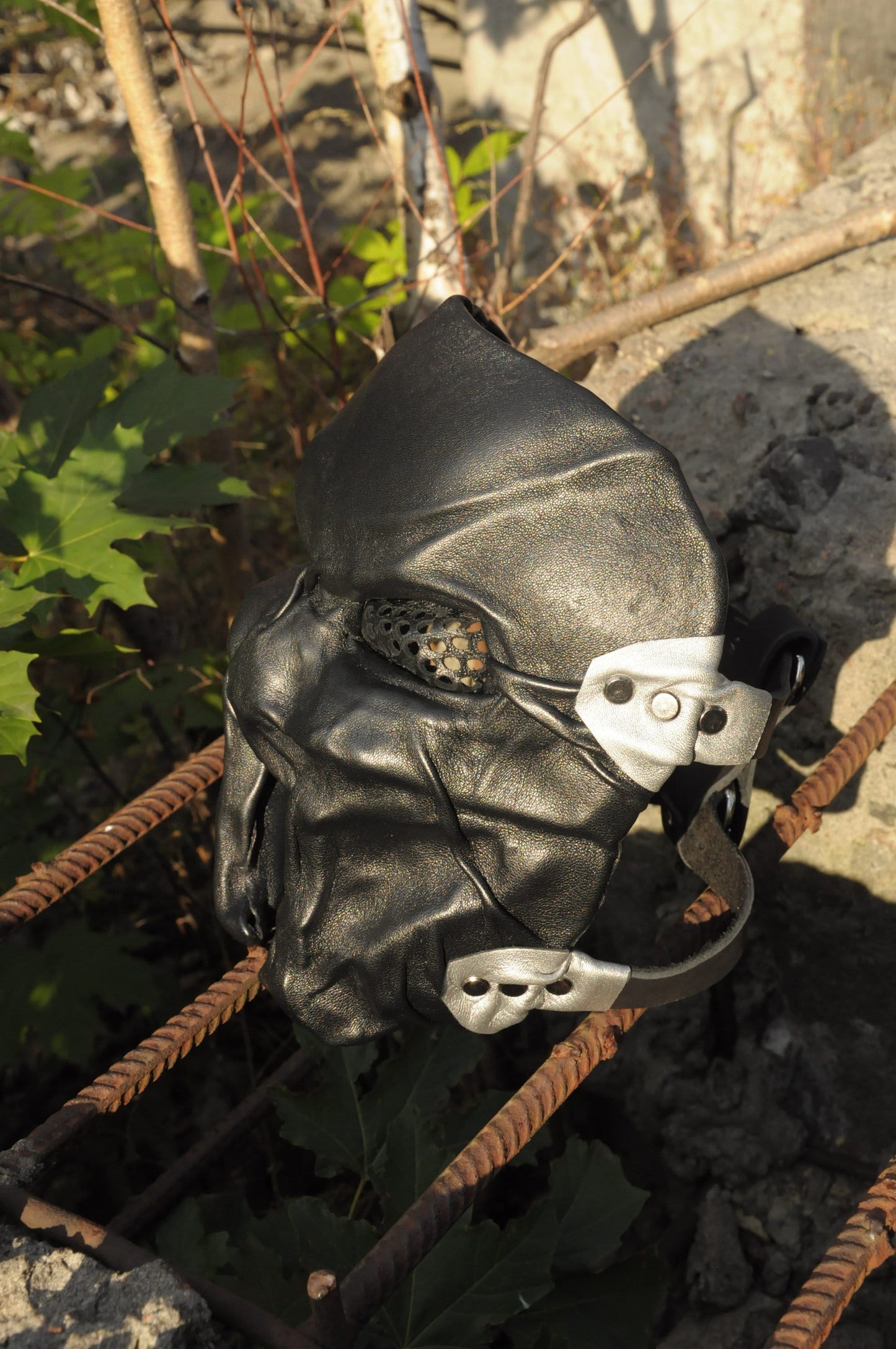 Spartan Black Leather Mask + Additional Strap, Post-apocalyptic warrior mask, Steampunk mask, Emotional rage mask