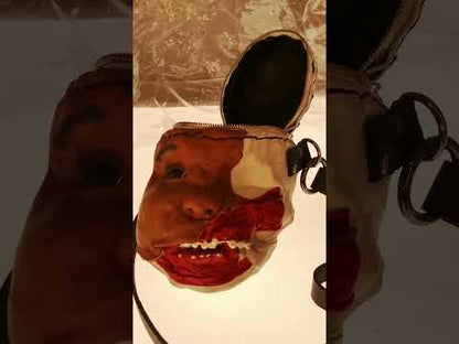 Leather bag Dead head made according to your face photos, Zombie head. Created to order exclusively from your photos. Cannot be repeated.